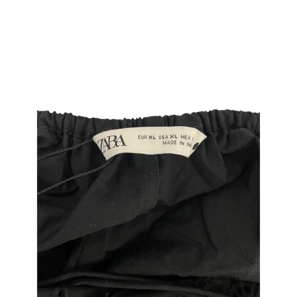 Zara Womens Dress XL Black Embroidered Eyelet Midi Backless A-Line 5107/246 NWT - Picture 7 of 10